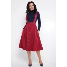 Юбка FashionUp YUB-1053C 42 бордовая клеш удлиненная миди: Материал Хлопок