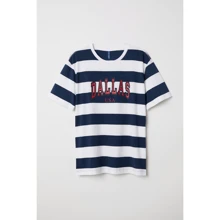 Футболка H&M 7014858 XS синяя с принтом: Вид Футболки