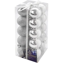 Набор елочных шаров NewYEAR 6 см 20 шт Серебристый (GN339-6 silver): Производитель NewYEAR