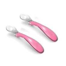 Набір силіконових ложечок для годування Nuvita Easy Eating 6м+2 шт. рожевий (NV8480Pink): Матеріал силикон