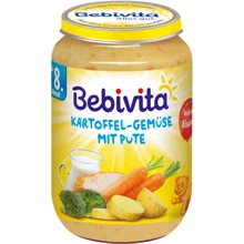 Пюре BEBIVITA картошка и овощи с индейкой, 220 г (4018852001447): Вид Рыбно-овощное