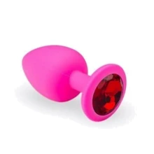 Силиконовая анальная пробка с кристаллом Pink Silicone Ruby (размер M): Для кого Унисекс