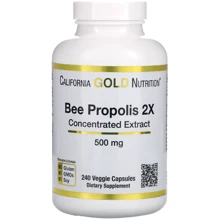 California Gold Nutrition Bee Propolis 2X Concentrated Extract Прополис 2X концентрированный экстракт 500 мг 240 вегетарианских капсул: Форма выпуска Капсулы