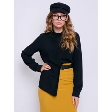 Блуза GrandUA Лина 40 черная с длинным рукавом: Сезон Демисезон