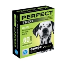 Капли PerFect TRIO для собак (фипронил, инвермектин) 10-20 кг 3 амп. х 1.6 мл (4820138347633): Тип Капли