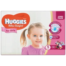 Huggies Ultra Comfort 5 (12-22 kg) Jumbo 42 Girl: Тип Подгузники