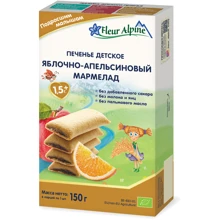 Печенье FLEUR ALPINE Organic Яблочно-апельсиновый мармелад 150 г (1684019): Тип Печенье