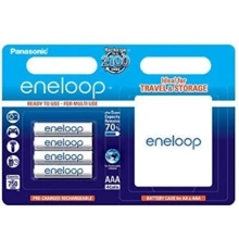 Аккумулятор Panasonic Eneloop AAA 750 4BP mAh NI-MH+case (BK-4MCCEC4BE): Емкость 750 mAh
