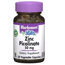 Bluebonnet Nutrition Zinc Picolinate 50 mcg Цинк Пиколинат 50мг 50 вегетарианских капсул: Тип Цинк