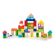 Дерев'яні кубики Viga Toys Ферма 50 шт 3 см (50285): Тип кубики