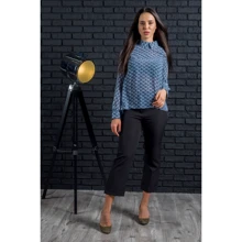 Блуза FLFashion Брют НББ 1972 44 голубая с длинным рукавом: Сезон Демисезон
