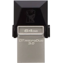 USB-флешка Kingston 64GB DataTraveler MicroDuo USB 3.0/microUSB Black/Silver (DTDUO3/64GB): Стандарт USB USB 3.0