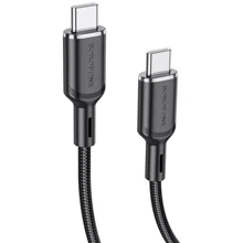 Кабель Borofone USB-C to USB-C Cyber 1m Black (BX90): Тип USB-C - USB-C