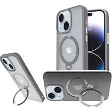 Чехол для iPhone Mobile Case Metal Buttons with MagSafe HQ Ring Grey for iPhone 15: Цвет серый