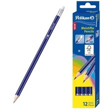 Олівці чорнографітні Pelikan 12 шт HB з ластиком: Тип прості