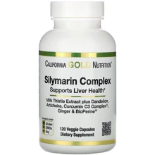 California Gold Nutrition, Silymarin Complex, Liver Health, Milk Thistle, Curcumin, Artichoke, Dandelion, Ginger, Black Pepper, 300 mg, 120 Veggie Caps (CGN00956): Форма випуску капсули