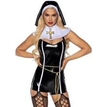 Виниловый костюм монашки Leg Avenue Sinful Sister XS: Для кого Для женщин