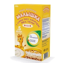 Каша молочная Малышка 250г рис/кукуруза/овес/гречка: Тип Каши молочные