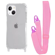 Чехол для iPhone WAVE Clear Case with Strap Pink for iPhone 15: Цвет розовый