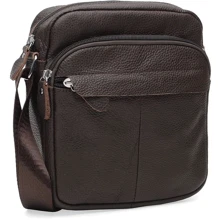 Мужская сумка через плечо Borsa Leather коричневая (K10082-brown): Пол Мужской