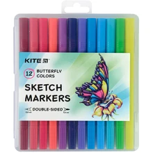 Скетч Маркер двосторонній Kite Butterfly K22-044-2 12 шт. набір: Тип Скетч-маркер