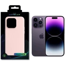 Чехол для iPhone Monblan Silicone Case MagSafe Chalk Pink for iPhone 14 Pro Max: Цвет розовый