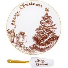 Блюдо Lefard Merry Christmas для торта с лопаткой 26 см (924-742): Тип Блюдо для торта с лопаткой