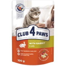 Влажный корм Club 4 Paws Premium Adult cats для кошек со вкусом кролика в желе 20+4x100 г (4820215365031): Тип Паучи