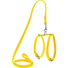 Шлея круглая WAUDOG Glamour с поводком для кошек и мелких собак 9 мм 30-40 см желтая (33998): Производитель WAUDOG
