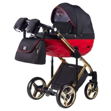 Универсальная коляска 2 в 1 Adamex Chantal Polar (Gold) C3-A черный с красным: Тип коляски универсальная коляска (2-в-1)