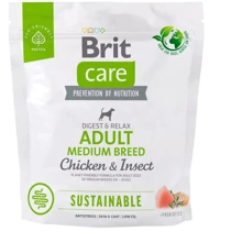 Сухой корм Brit Care Dog Sustainable Adult Medium Breed для взрослых собак средних пород с курицей и насекомыми 1 кг (172175): Тип Сухой корм
