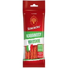 Мясные снеки Sokolow Kabanosy Итальянские из свинины и говядины 70 г (5900562633300): Вес нетто 70 г