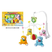 Мобиль ToyCloud музыкальный DC01531 с мишками: Цвет разноцветный