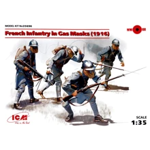 Набір фігурок ICM Французька піхота в протигазах, 1916 (4 фігури) (ICM35696): Виробник ICM