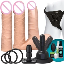 Набор для страпона Doc Johnson Vac-U-Lock VIBRATING Dual Density ULTRASKYN Set: Для кого Для женщин