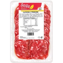 Колбаса сыровяленая Sana Salchichón Duroc с трюфелем нарезка 90 г (8436007419811): Вид мяса Свинина
