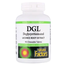 Natural Factors DGL Licorice Root Extract Корень солодки 90 жевательных таблеток: Форма выпуска Таблетки жевательные