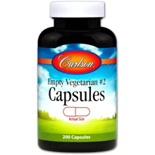 Carlson Labs Empty Vegetarian #2 Capsules 200 Caps Пустые растительные капсулы №2: Форма выпуска Капсулы