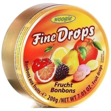 Льодяники Fine Drops Bonbons mit Frucht Bonbons (175 г) (WT3822): Вага, г 175