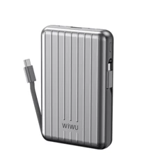 Внешний аккумулятор WIWU Power Bank 10000mAh Trunk 22.5W Magnetic Wireless Silver: Количество USB 2