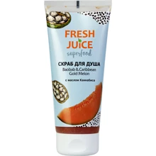 Fresh Juice Superfood Baobab & Caribbean Gold Melon Скраб для душа баобаб и карибская золотая дыня 200 ml: Назначение Смягчение, Очищение
