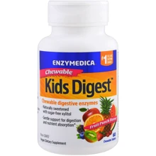 Enzymedica Kids Digest Chewable Digestive Enzymes Пищеварительные ферменты для детей 60 жевательных таблеток с фруктовым вкусом: Тип Пищеварительные ферменты