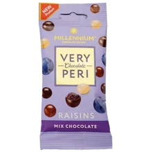 Драже Millennium Raisins Very Peri родзинки в чорному білому та молочному шоколаді 45 г (4820240034209): Вага, г 45