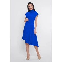 Платье FashionUp PL-1758D 42 синее повседневное удлиненное миди: Состав Вискоза, Полиэстер, Эластан