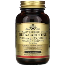 Solgar Beta-Carotene, 25,000 IU, 90 Softgels Бета каротин: Тип вітамін A