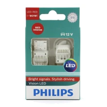 LED лампа Philips Vision LED W21W T20 RED 12838REDX2 (2шт.): Головной свет Повороты, Габариты