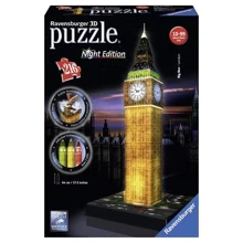 Пазл 3D Ravensburger Биг-Бен - ночная версия, 216 элементов (RSV-125883): Вид города, страны и архитектурные сооружения