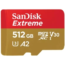 Карта памяти SanDisk 512GB microSDXC Class 10 UHS-I U3 A2 V30 Extreme (SDSQXAV-512G-GN6MN): Тип карты MicroSDXC