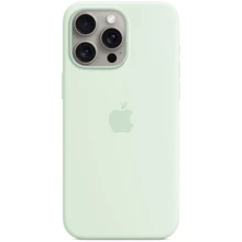 Чехол для iPhone Apple Silicone Case with MagSafe Soft Mint (MWNQ3) for iPhone 15 Pro Max: Цвет зеленый