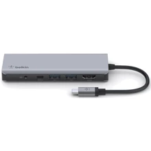 Адаптер Belkin Adapter USB-C to USB-C 3.0+HDMI+SD+2xUSB+3.5mm Grey (AVC009BTSGY): Колір сірий